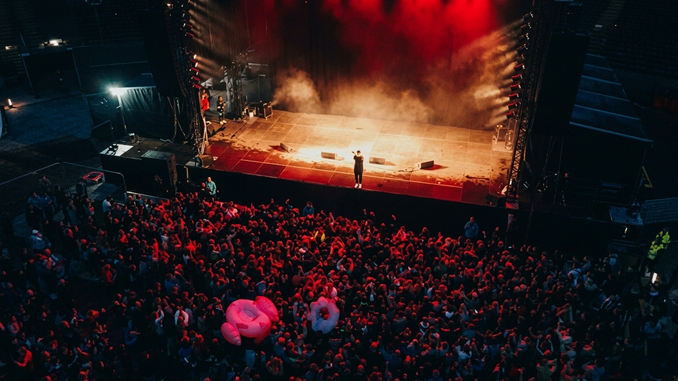 Drone show over venue
